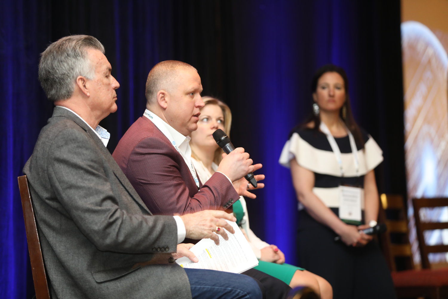 Revenue Strategies and Diversification: Howard Griffin, John Wulfert, Liz White and Samantha Johnston kick off the 2020 Mega-Conference. (Photo by Bob Booth)