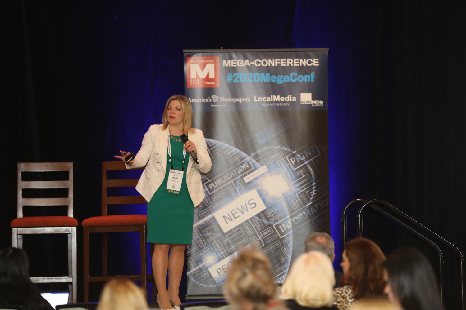 Liz White, publisher and executive vice president of Record-Journal Media Group, at the Mega-Conference. (Photo by Bob Booth)