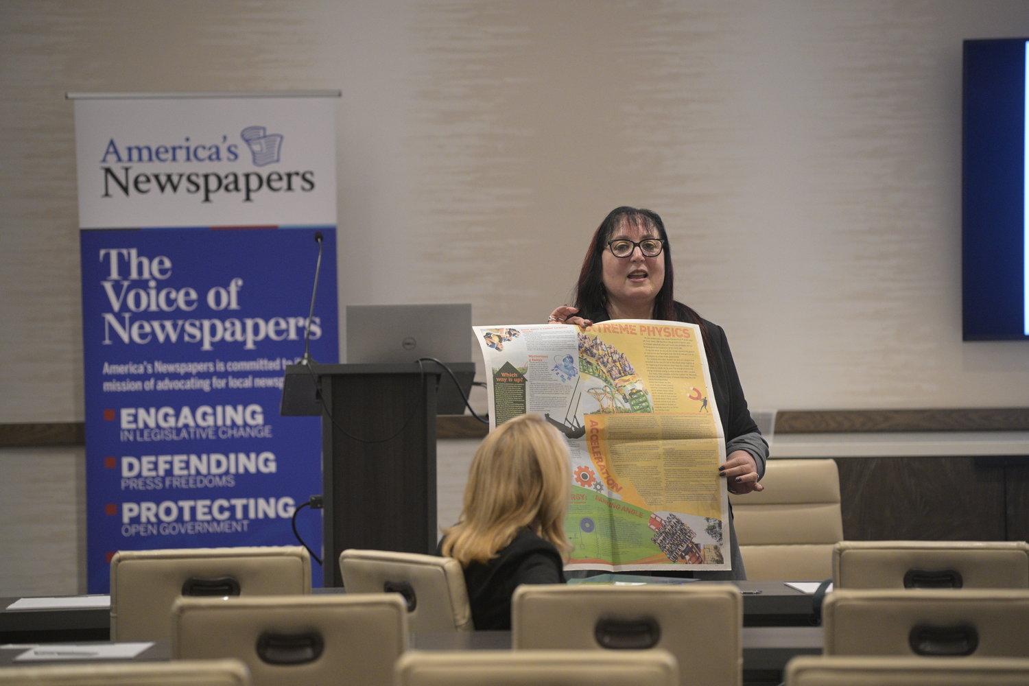 Jodi Pushkin, NIE manager of the Tampa Bay Times, on how NIE can help you grow audience. (Photo by Phelan M. Ebenhack)