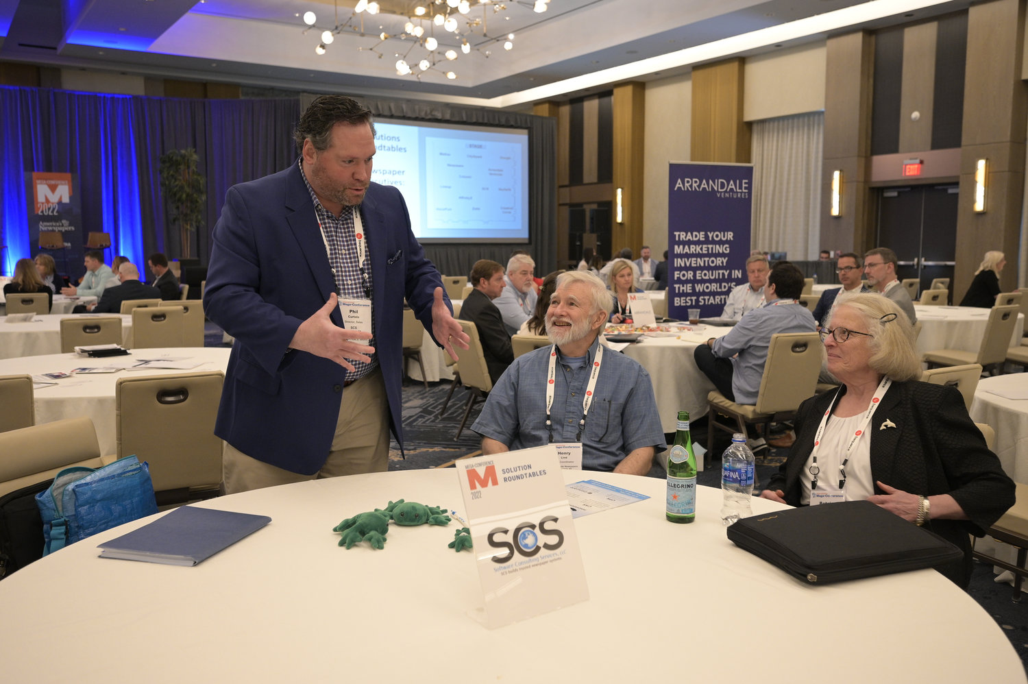 At the SCS Roundtable, the discussion focused on leveraging technology to automate your entire pagination process -– display ads, liners, stories, headlines and photos.  (Photo by Phelan M. Ebenhack)