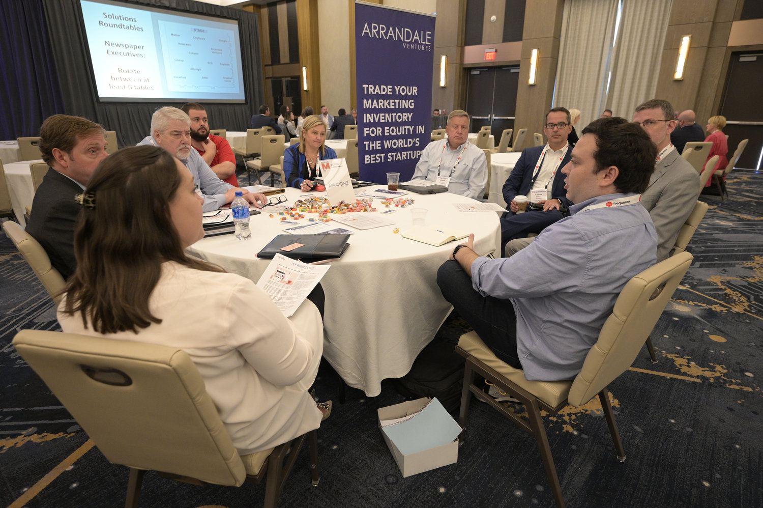 At the Arrandale Ventures Roundtable, attendees learned how they can start getting a piece of the $132 BILLION(!) that startups spent on marketing with Google, Facebook and Amazon last year. (Photo by Phelan M. Ebenhack)