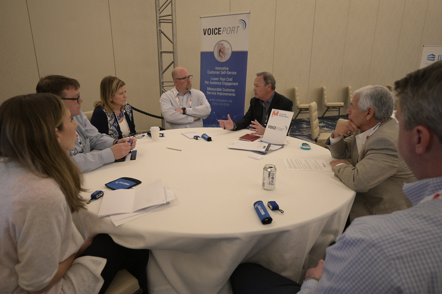 Among the topics at the VoicePort Roundtable: Addressing the different service needs of digital vs print subscribers –- using chat and messaging to reduce costs while improving efficiencies. (Photo by Phelan M. Ebenhack)