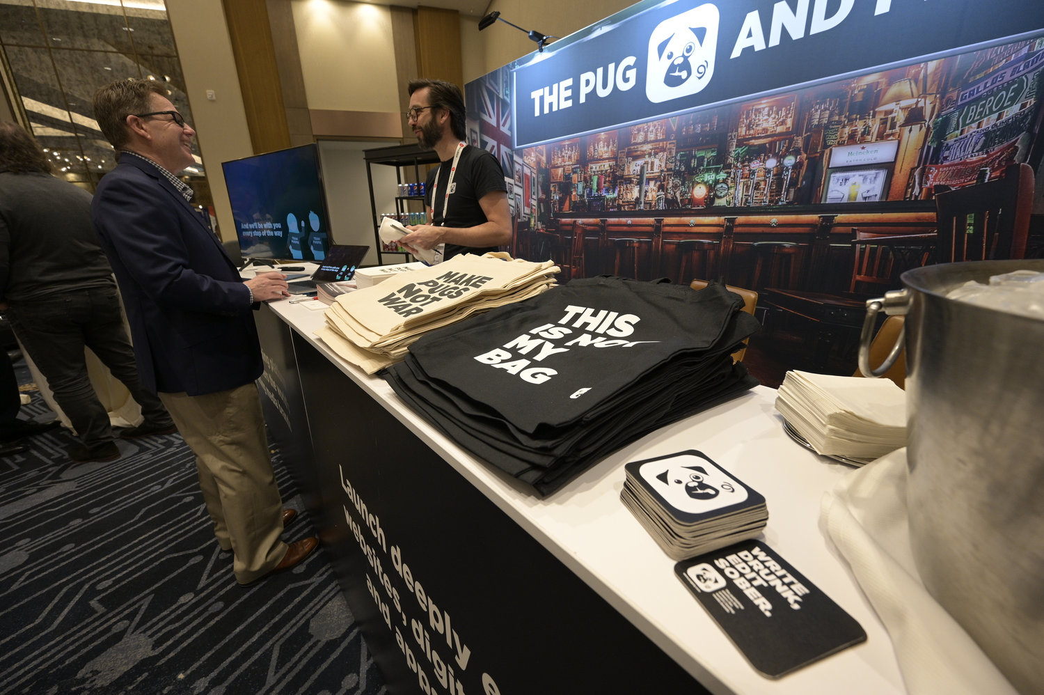 This premium space was sponsored by Pugpig -- offering cold drinks throughout the conference and a beer pub (The Pug and The Pig) during receptions. (Photo by Phelan M. Ebenhack)