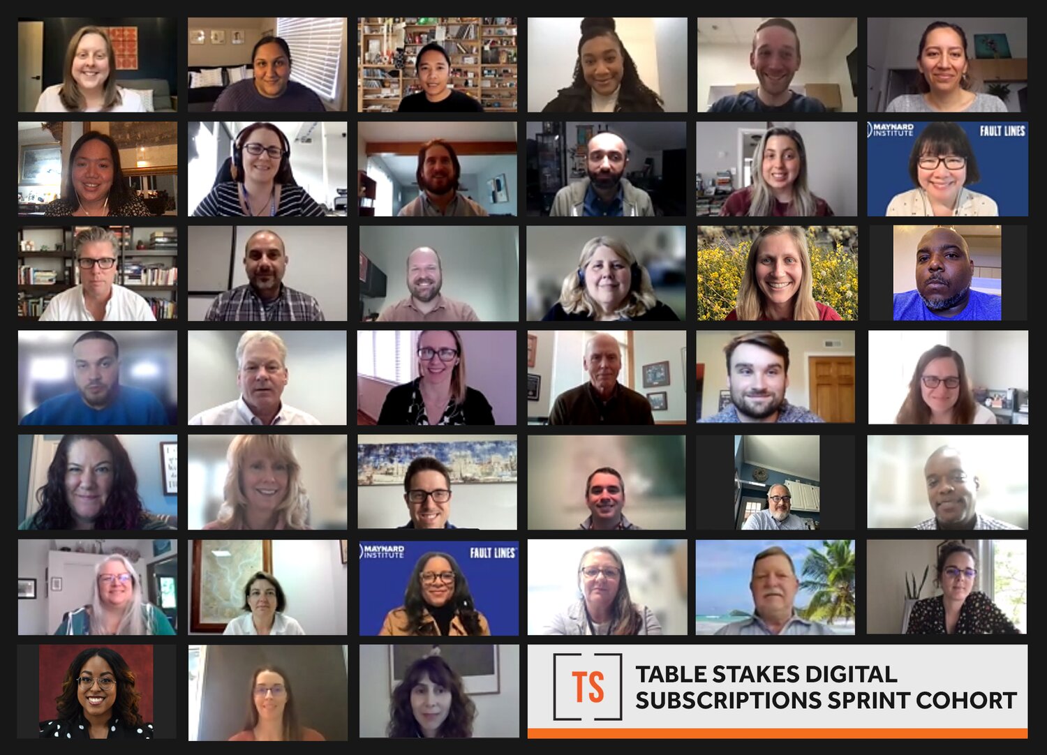 A screenshot of the digital subscription cohort for alumni of the Table Stakes Local News Transformation Program.