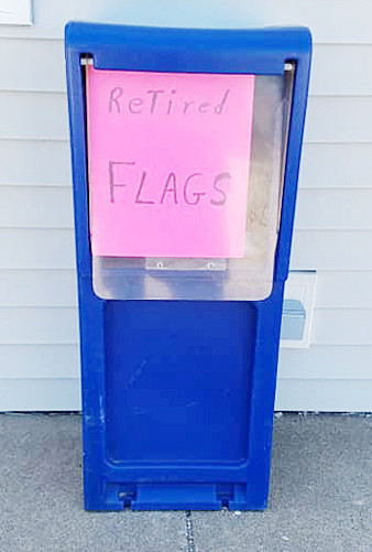 The Wilton American Legion Post #584 has a new drop box for retired flags. Located at the Legion building (215 Cherry Street), flags can be dropped off in order to be retired properly. Old flags can also be dropped off at City Hall or the Convenience Center. The Legion will host a flag retirement ceremony June 9.