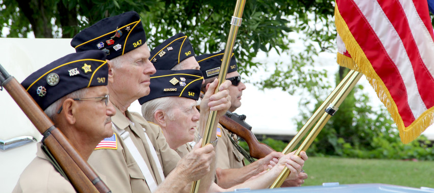 The color guard from the Buffalo Bill American Legion Post 347 leads the Princeton Parade.