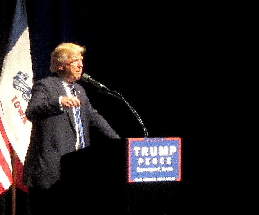 Donald Trump speaks at Davenport's Adler Theater, July 29, 2016.