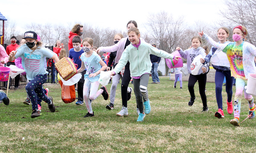 Park View kids start their annual Easter Egg hunt, March 27.