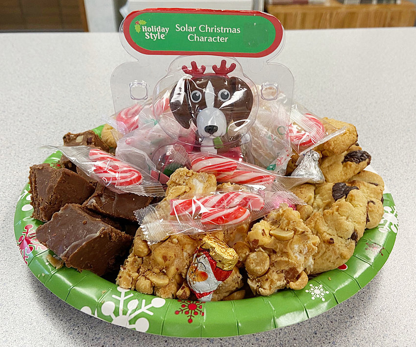 The Advocate News office received a plate of tasty homemade treats courtesy of reader Sylvia Spencer, who came to the hometown paper for help in the fall, after her yard had been &quot;flocked&quot; by the Wilton post prom committee.