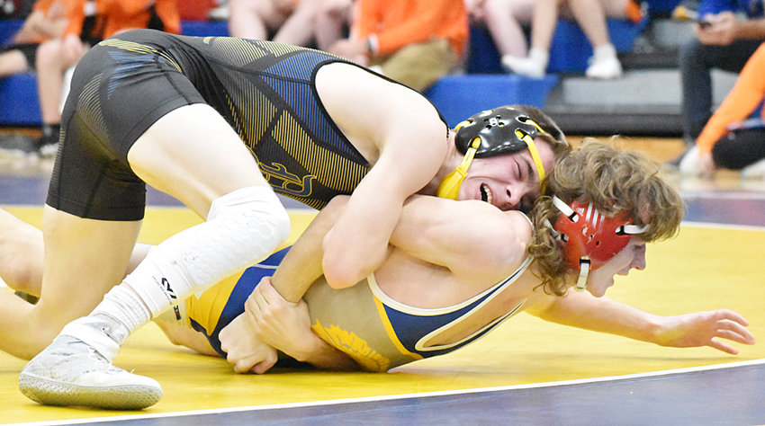 Durant senior Ethan Gast picked up career win No. 100 during a dual in Wapello last week.
