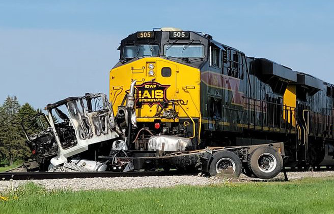 An eastbound train and Liqui-Grow truck collided Friday morning in Durant.