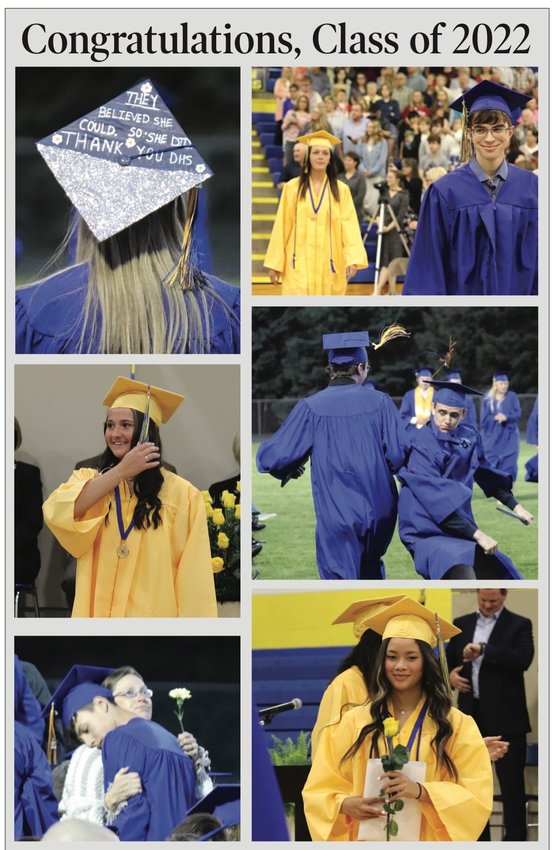 Page 1's collage of Wilton and Durant graduates.