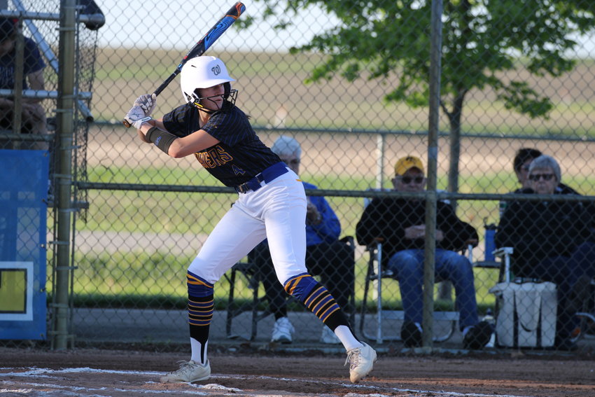 Pitcher Charlotte Brown steps up to the plate during Wilton's doubleheader against Central DeWitt May 27.