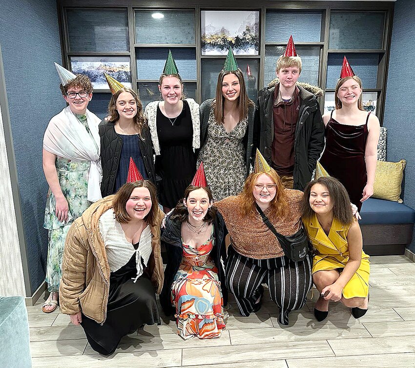 Individual All-State: Front, from left: Amber Bauswell, Avala Faber, Rose Burklow, Cyara Jackson. Back: Molly Hill, Grace Hamann, Nora Glover, Lauren Pawloski, Michael Kintigh, Grace Gephart.