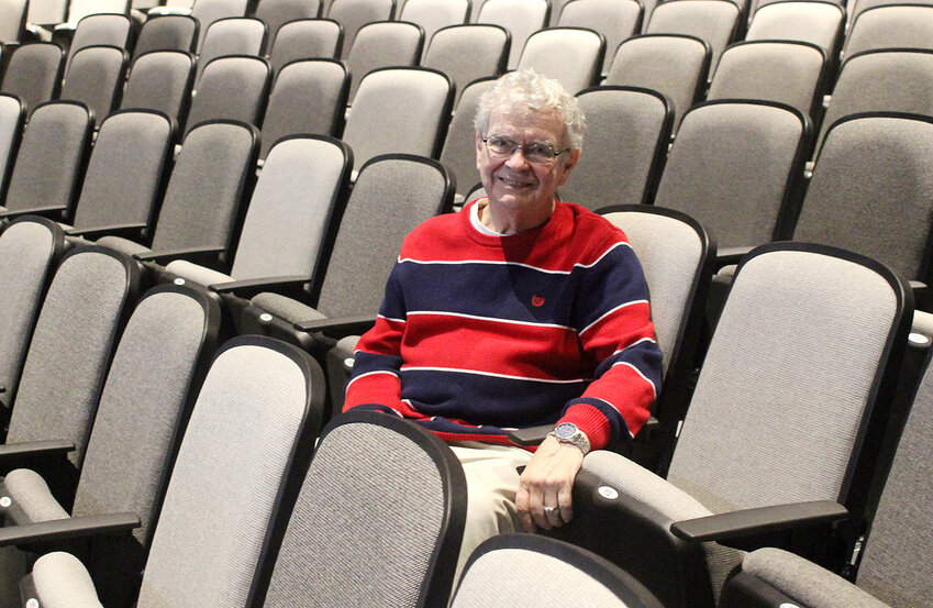 Tom Goodall in the North Scott Fine Arts Auditorium.