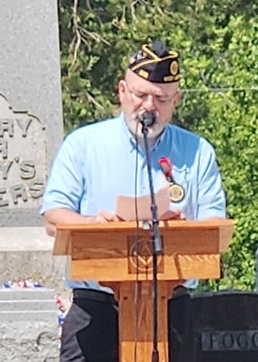 Tom Wertzbaugher was the speaker for the Memorial Day service in West Liberty.