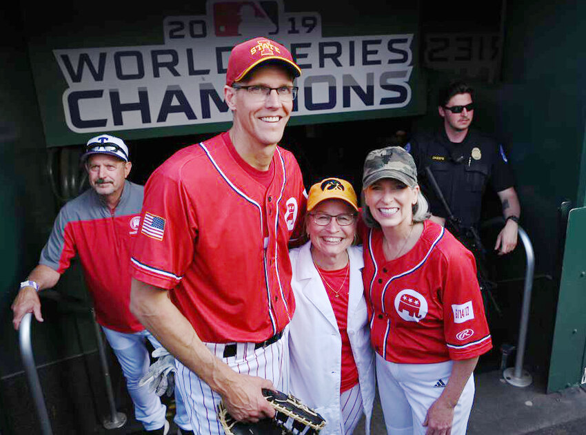 Reps. Randy Feenstra, and Mariannette Miller Meeks joined Sen. Joni Ernst suiting up for the annual congressional baseball game, June 14 at Nationals Park.