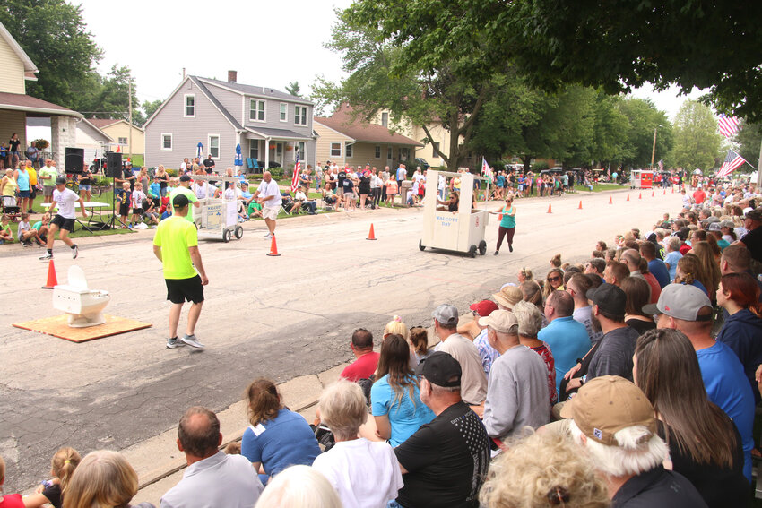 Walcott Days outhouse races return 1 p.m., Saturday. Contestants pull wheeled outhouses to toilet and trough challenges, before racing to a finish. Extra outhouses are on hand for visitors who want to give it a try.