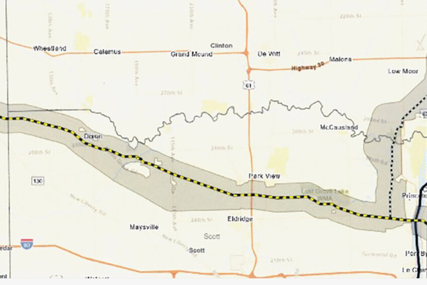 The latest map of Wolf Carbon Solutions path to negotiate easements across Scott County.