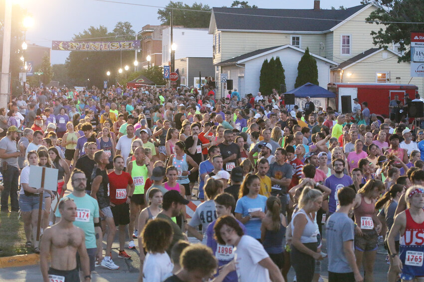 Runners line up for the 2023 Moonlight Chase, July 8, in Eldridge.
