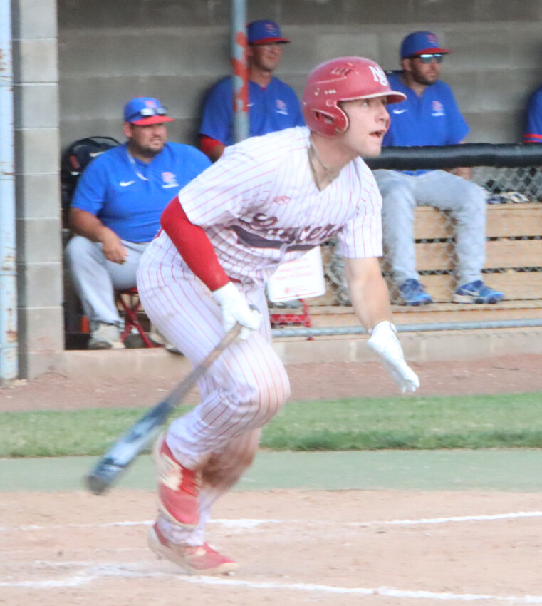 Noah Young led North Scott in OBP and SLG while catching all 38 games this season.