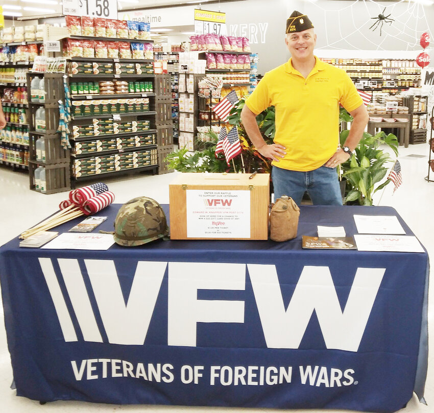 Eldridge VFW post commander Brad Striegel at the Eldridge Hy-Vee store.