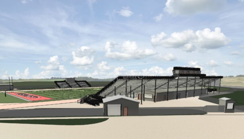 Stadium plans include new locker rooms beneath the grandstands.
