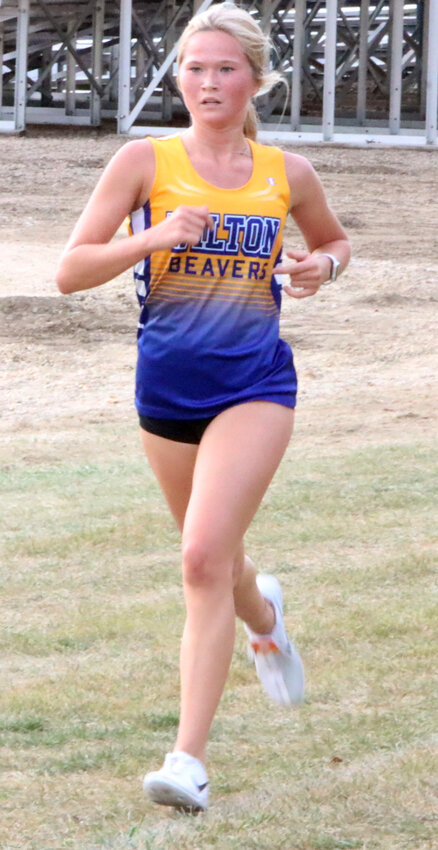 Audra Coss begins her second lap at Tipton City Park on Thursday.