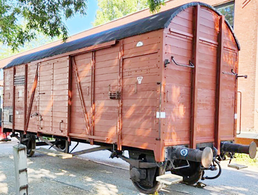 This restored rail car was shipped through Scott County before heading to Danville, Iowa.