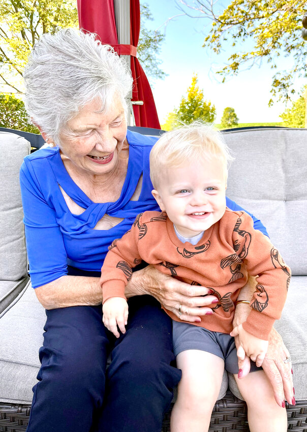Judy Mumm with grandson, Emmett.