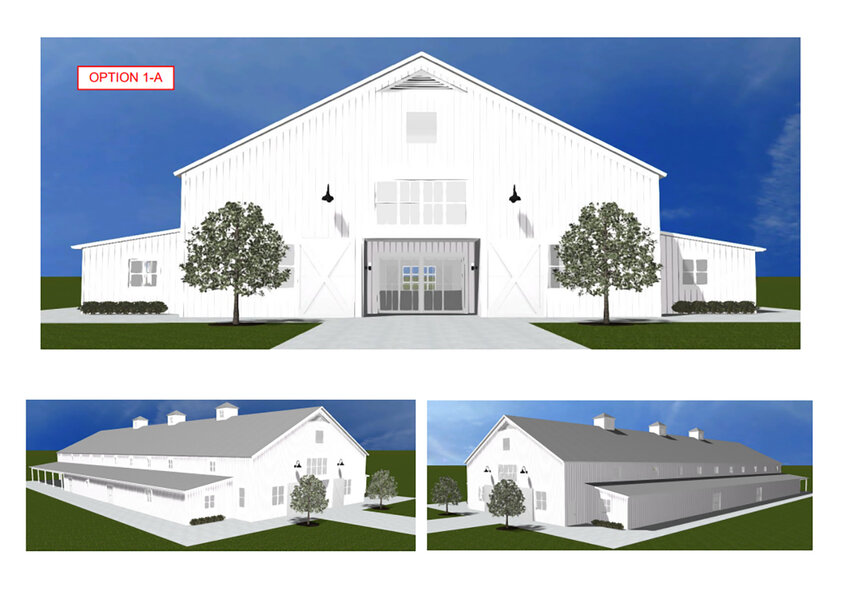 Options for a new, 12,000 square foot fairgrounds activity center.