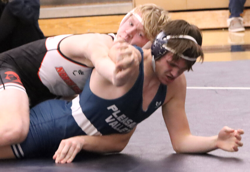 Jace Tippet got the party started against Pleasant Valley with the dual's opening victory against Nathan Musal.
