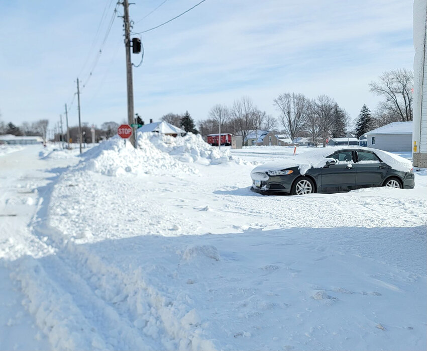 Snow was piled high throughout Wilton and Durant, including near the train tracks, after nearly two feet of snow fell Jan. 9-13.