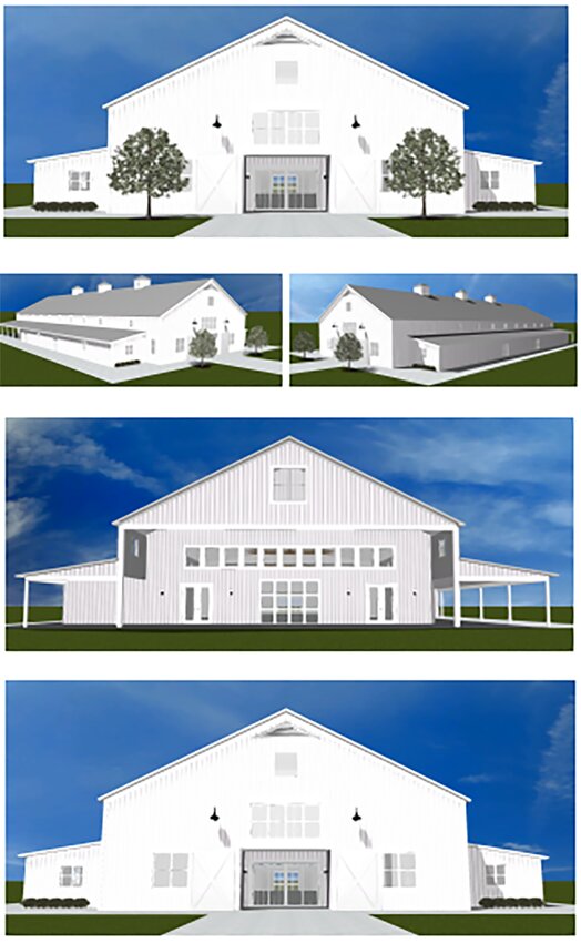 A proposed mockup of the new $2 million Event Center to be built on the Muscatine County Fairgrounds, replacing the current Activity Center. The goal is to break ground in Spring of 2025 and compete the project by January 2026.