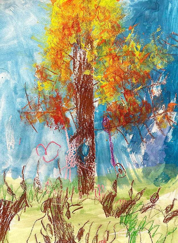 John Glenn student Cora Rathjen's painting of a tree won the online Artist of the Week.