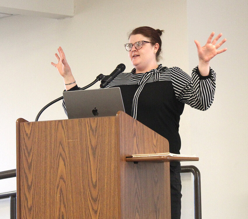 Early Childhood Iowa Muscatine County Director Kaitlyn Wintermeyer talked about her organization&rsquo;s involvement in the county, and West Liberty, on Friday, Feb. 9, during the West Liberty Business Association Luncheon.