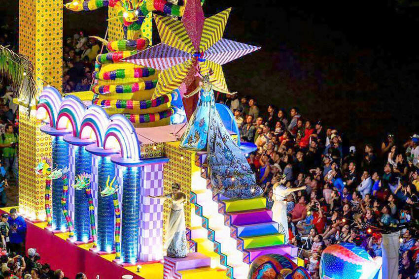 A colorful Carnaval float, observing a joyous celebration