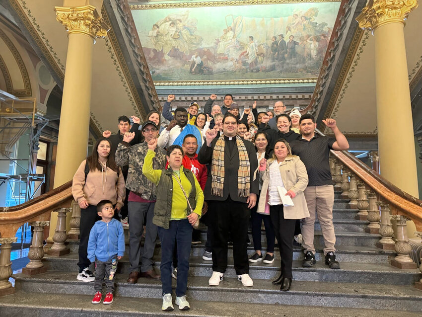 More than 30 immigrant workers arrived at the state capitol on Feb. 12 in Des Moines to address the International Relations Committee of the state legislature