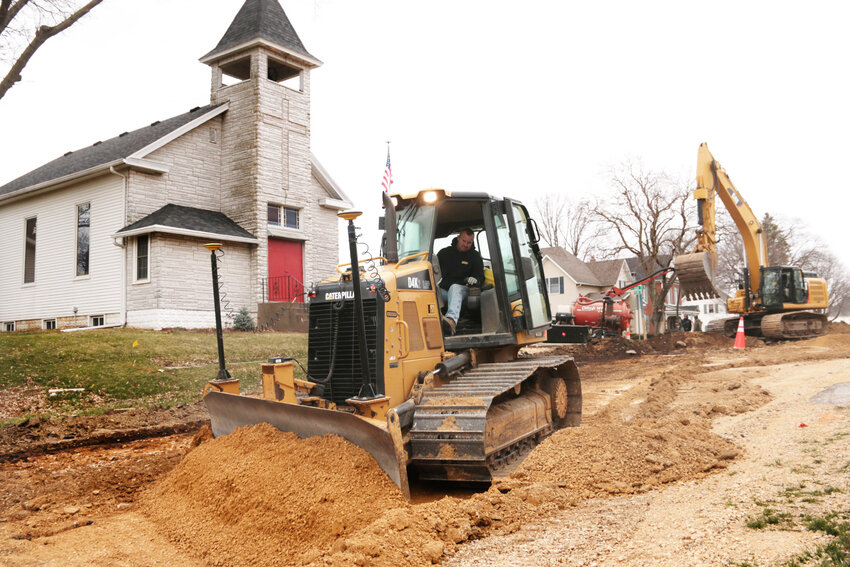 Warm weather helped Ihrig Construction crews make good progress before spring.