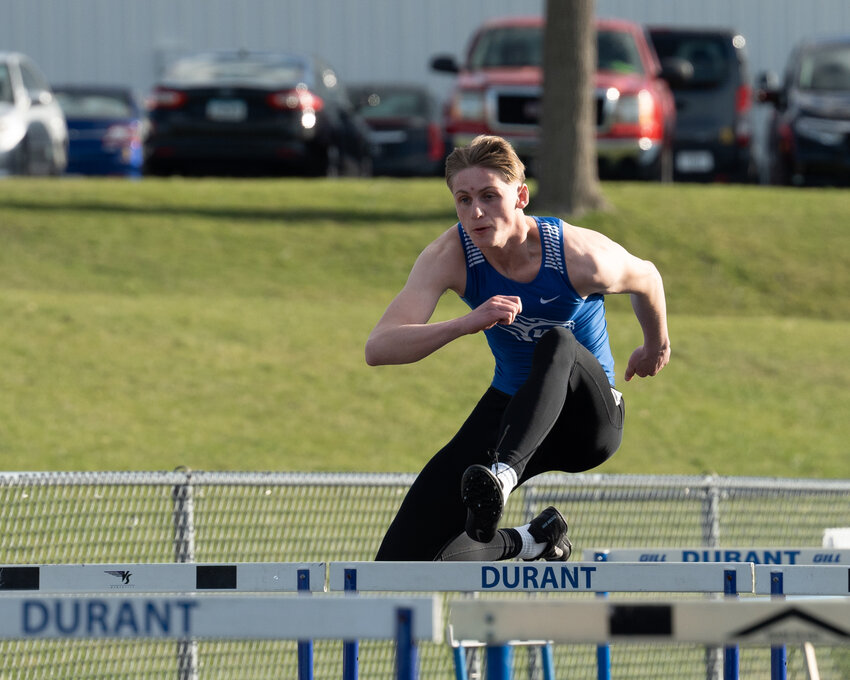Senior Jayce McHugh gets up and over the hurdles