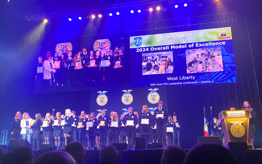 West Liberty FFA received the 2024 Overall Model of Excellence award at the 96th Iowa FFA Leadership Conference, April 14-16, cementing it as the top program in the state