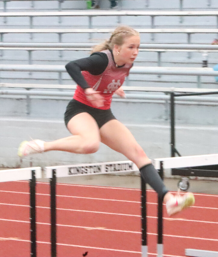 While not a regular on the shuttle hurdle crew, freshman Sophi Schneckloth helped the Lancers claim the regional title.