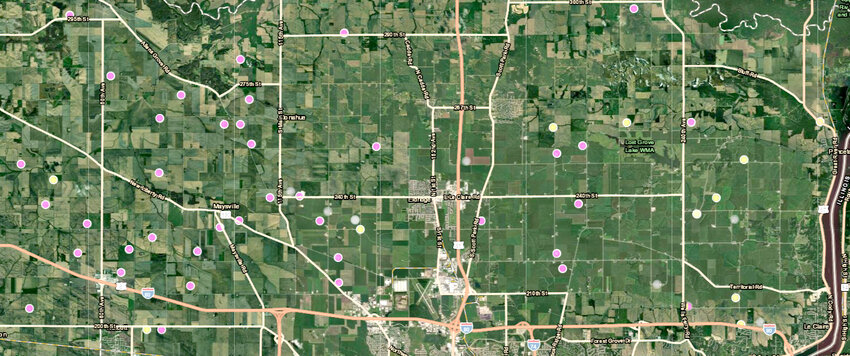 This DNR map shows confined animal feeding operations and related business in North Scott.