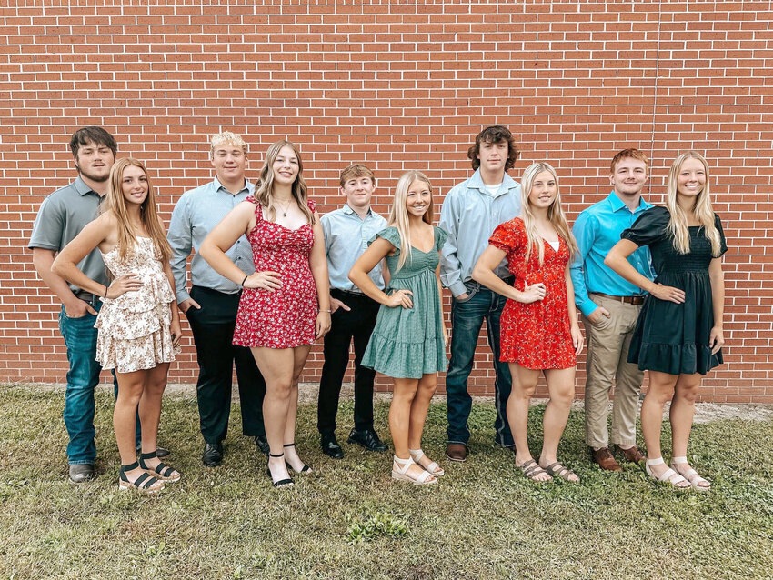 Congratulations to the Wilton 2024 Homecoming court  Meet the Wilton High School Homecoming court candidates. The king and queen will be crowned at a public pep rally at the football field following a 6:30 parade on Sept. 25. Queen candidates, from left, are Alex Bitterman, Lela Glover, Natalie Hartman, Kaydence Boorn and Kinsey Drake. King candidates are Keegan Wells, Carter Hull, Austin Etzel, Kale Caffery and Owen Milder. Photo contributed.