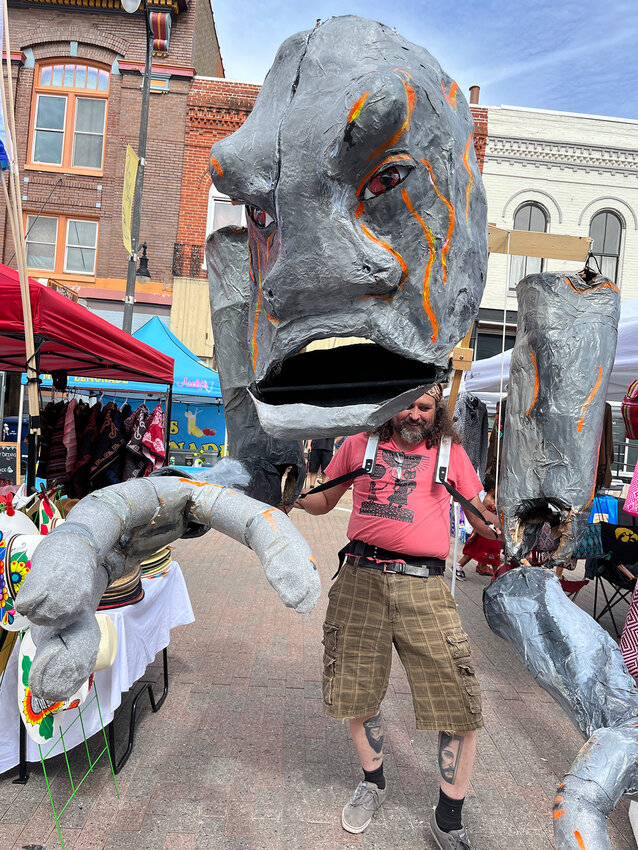 The famed Rock Troll Hobbit appeared on the streets of the West Liberty Children&rsquo;s Festival Saturday. The giant puppet was handled by Brant Bollman of Uplifting Puppets in Oskaloosa, Iowa.