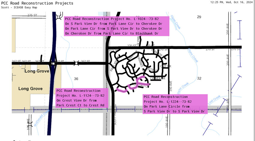 Purple areas show work planned in Park View
