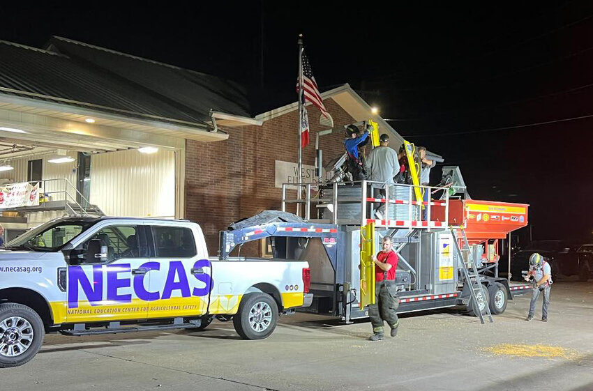 The National Education Center for Agricultural Safety provided equipment for West Liberty firefighters to train on grain bin safety.