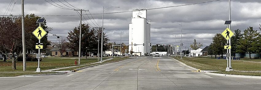 The DOT recommended street markings and signage similar to the crosswalk near North Scott High School.