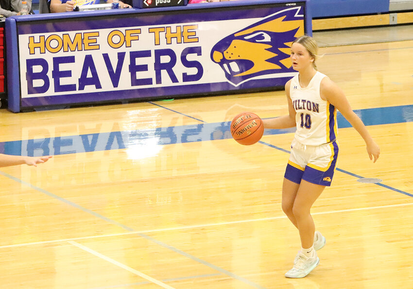 Wilton sophomore Ali Walker dribbles the ball up court.Advocate File Photo by Ross Shinberg
