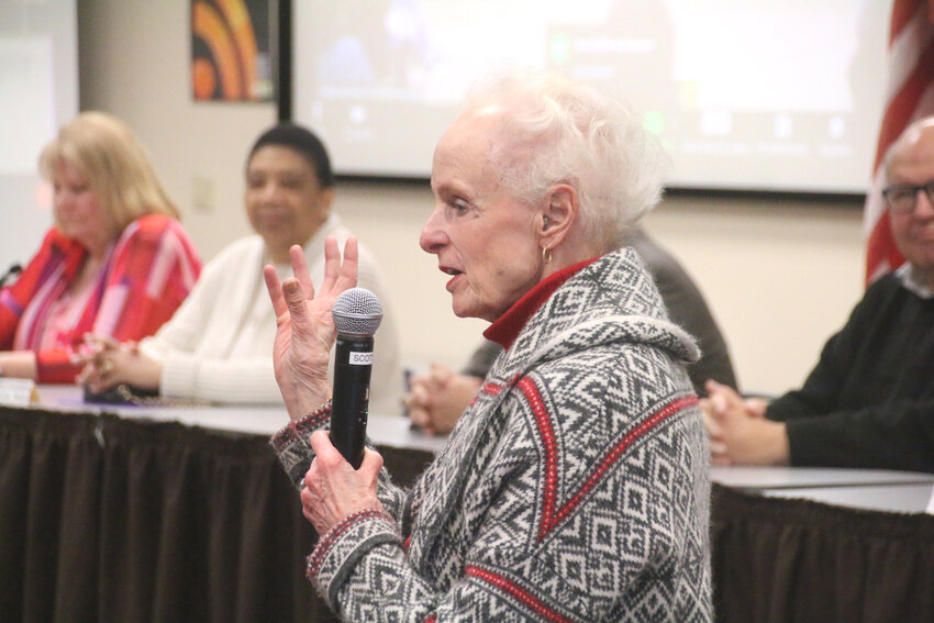 Maggie Tinsman advocates against trafficking at a 2022 legislative forum.
